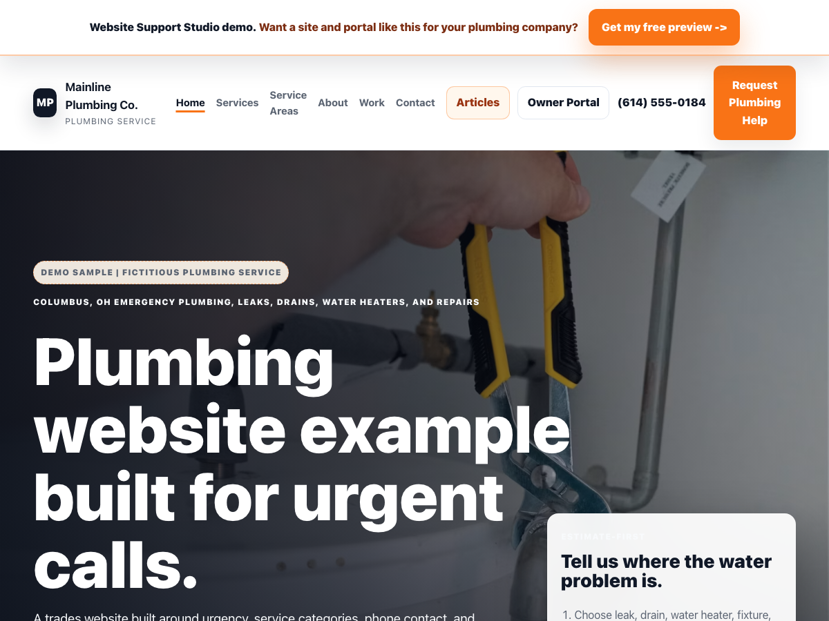 Mainline Plumbing sample website